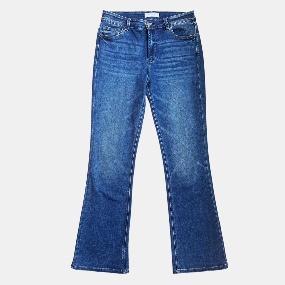 Vervet Blue Womens High Rise Flare Jeans Medium Wash Sz 30 Boho Cowgirl‎ Bootcut